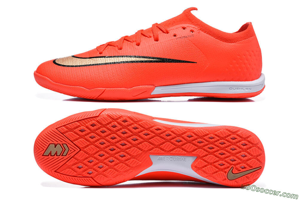 Nike Air Zoom Mercurial Vapor 17 Elite IC Indoor & Futsal Soccer Shoes - Orange/Bright Crimson/Metallic Gold 0