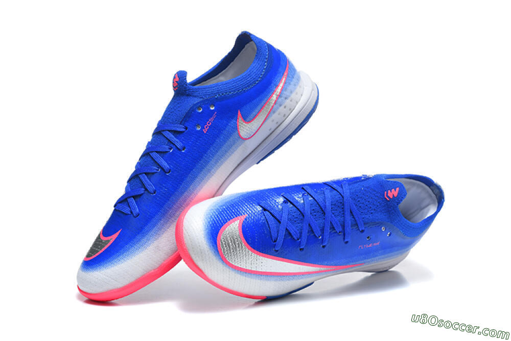 Nike Air Zoom Mercurial Vapor 17 Elite IC Indoor & Futsal Soccer Shoes - Blue/Royal Blue/Metallic Silver 6