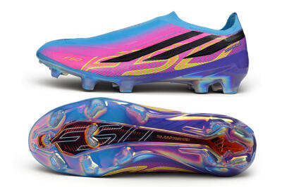 Adidas F50 Elite Laceless FG Firm Ground Soccer Cleats - Blue/Lucid Blue/Purple Rush