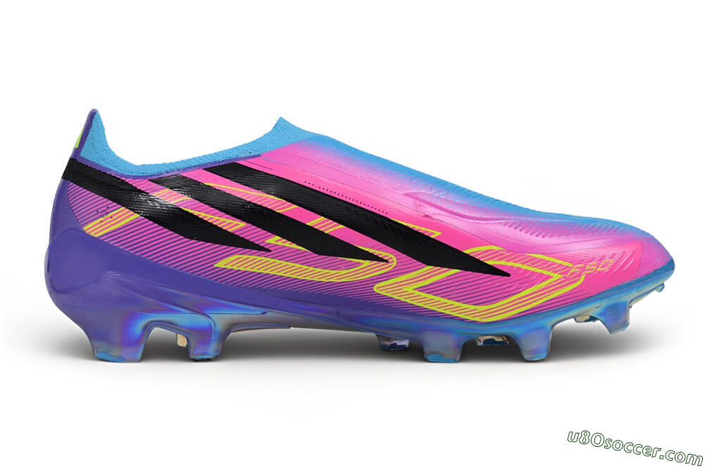 Adidas F50 Elite Laceless FG Firm Ground Soccer Cleats - Blue/Lucid Blue/Purple Rush 7