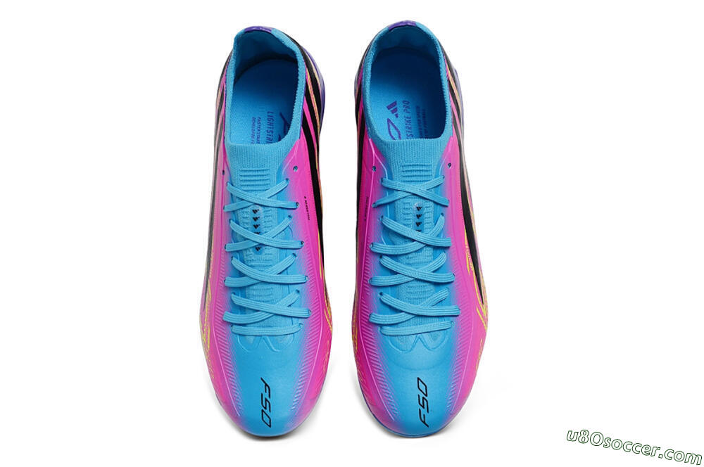 Adidas F50 Elite FG Firm Ground Soccer Cleats - Blue/Lucid Cyan/Solar Pink 4