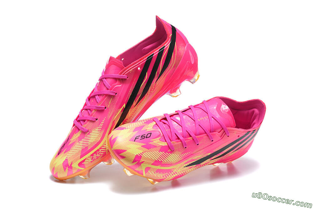 Adidas F50 Elite FG Firm Ground Soccer Cleats - Pink/Lucid Fuchsia/Solar Yellow 6