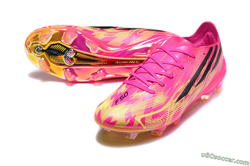 Adidas F50 Elite FG Firm Ground Soccer Cleats - Pink/Lucid Fuchsia/Solar Yellow 3