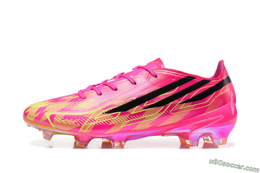 Adidas F50 Elite FG Firm Ground Soccer Cleats - Pink/Lucid Fuchsia/Solar Yellow 2
