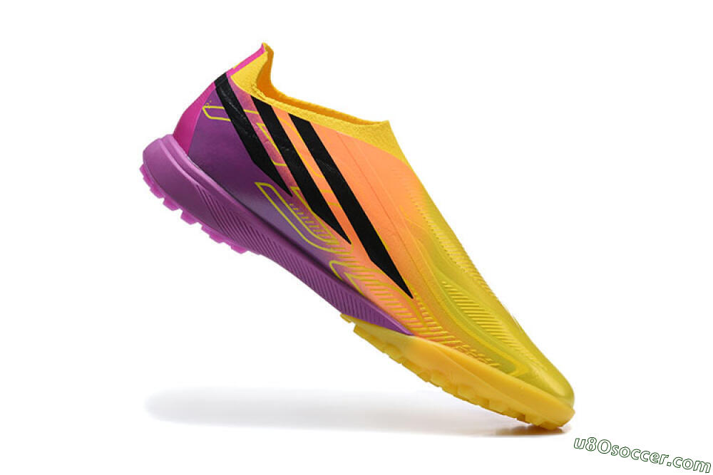 Adidas F50 Pro Laceless TF Artificial Turf Soccer Shoes - Yellow/Solar Yellow/Lucid Fuchsia 7
