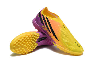 Adidas F50 Pro Laceless TF Artificial Turf Soccer Shoes - Yellow/Solar Yellow/Lucid Fuchsia