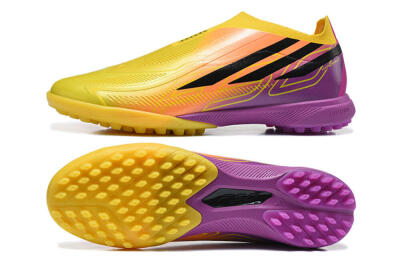 Adidas F50 Pro Laceless TF Artificial Turf Soccer Shoes - Yellow/Solar Yellow/Lucid Fuchsia