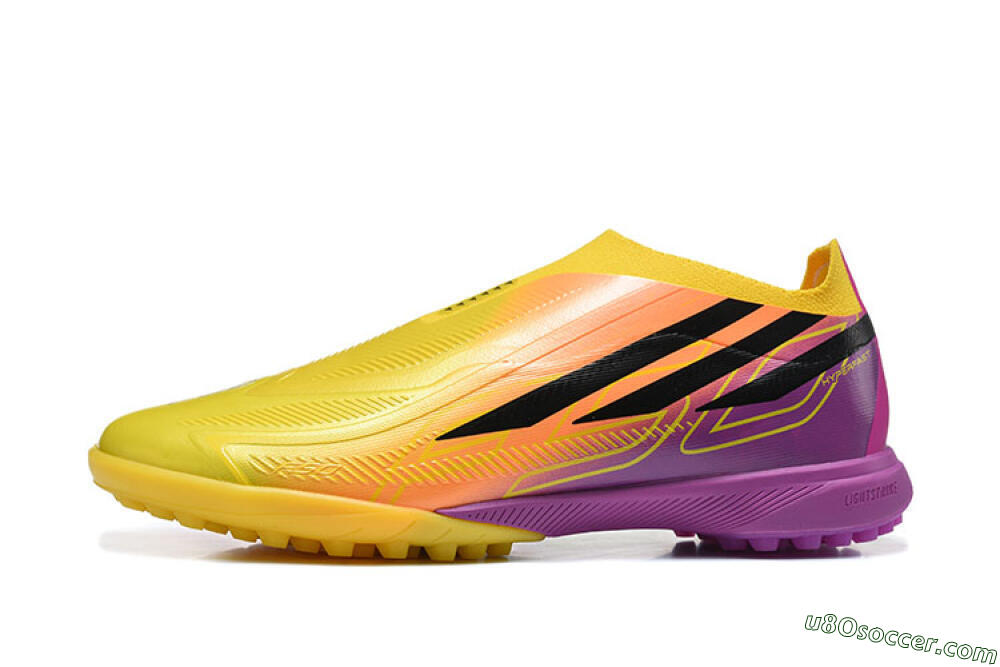 Adidas F50 Pro Laceless TF Artificial Turf Soccer Shoes - Yellow/Solar Yellow/Lucid Fuchsia 2