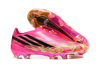 Adidas F50 Hyperfast Elite Laceless FG Firm Ground Soccer Cleats - Pink/Lucid Pink/Solar Yellow