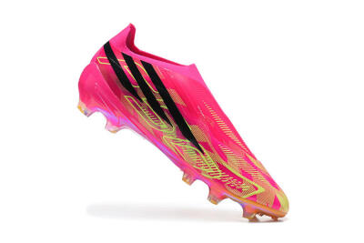 Adidas F50 Hyperfast Elite Laceless FG Firm Ground Soccer Cleats - Pink/Lucid Pink/Solar Yellow