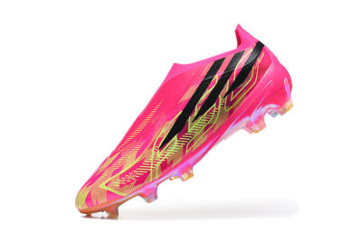 Adidas F50 Hyperfast Elite Laceless FG Firm Ground Soccer Cleats - Pink/Lucid Pink/Solar Yellow
