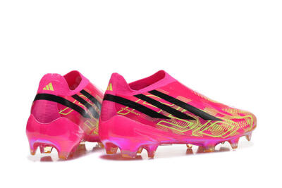 Adidas F50 Hyperfast Elite Laceless FG Firm Ground Soccer Cleats - Pink/Lucid Pink/Solar Yellow
