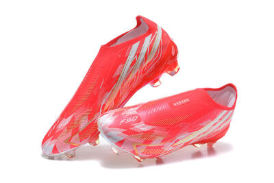 Adidas F50 Hyperfast Elite Laceless FG Firm Ground Soccer Cleats - Red/Solar Red/Metallic Gold