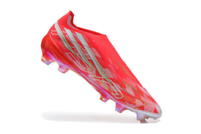 Adidas F50 Hyperfast Elite Laceless FG Firm Ground Soccer Cleats - Red/Solar Red/Metallic Gold