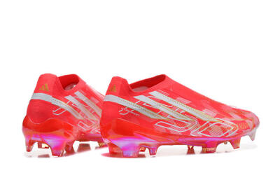 Adidas F50 Hyperfast Elite Laceless FG Firm Ground Soccer Cleats - Red/Solar Red/Metallic Gold