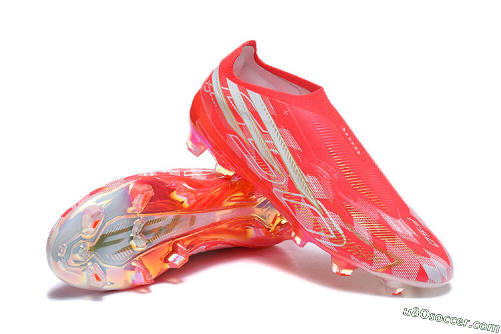 Adidas F50 Hyperfast Elite Laceless FG Firm Ground Soccer Cleats - Red/Solar Red/Metallic Gold 4