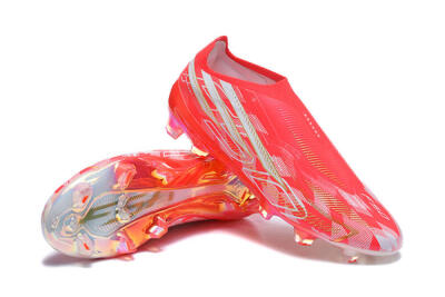 Adidas F50 Hyperfast Elite Laceless FG Firm Ground Soccer Cleats - Red/Solar Red/Metallic Gold