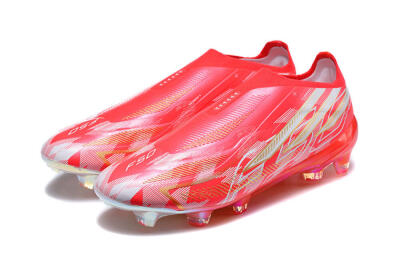 Adidas F50 Hyperfast Elite Laceless FG Firm Ground Soccer Cleats - Red/Solar Red/Metallic Gold
