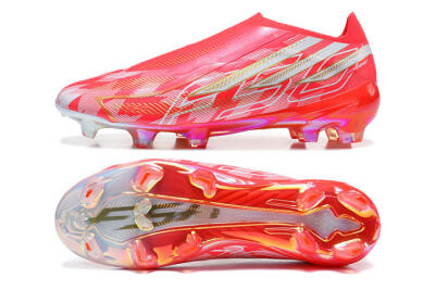 Adidas F50 Hyperfast Elite Laceless FG Firm Ground Soccer Cleats - Red/Solar Red/Metallic Gold
