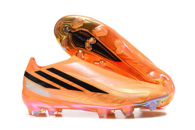Adidas F50 Hyperfast Elite Laceless FG Firm Ground Soccer Cleats - Orange/Solar Orange/Core Black