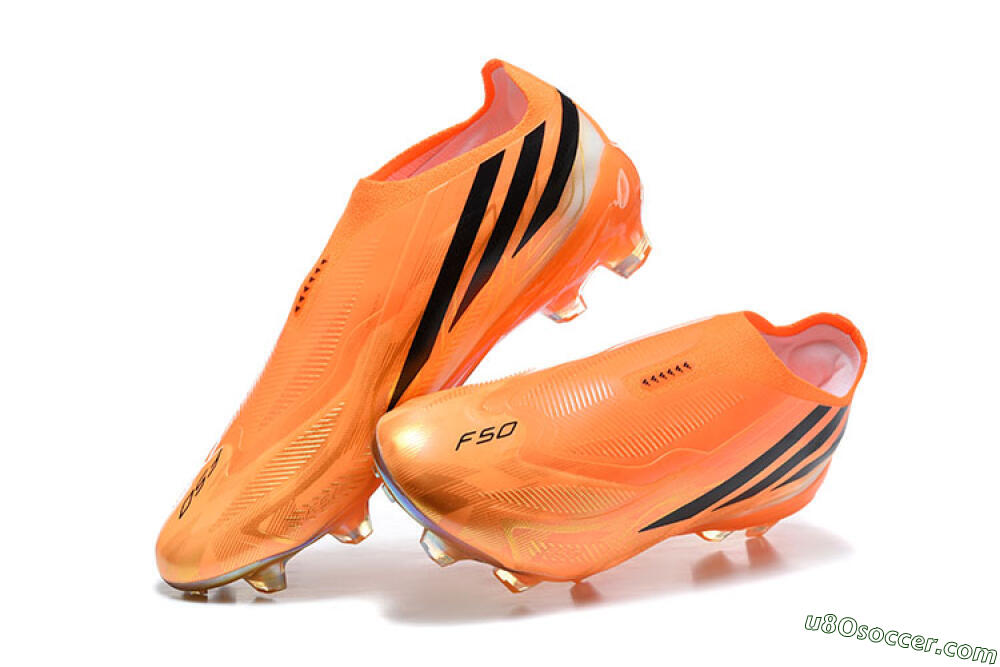 Adidas F50 Hyperfast Elite Laceless FG Firm Ground Soccer Cleats - Orange/Solar Orange/Core Black 6