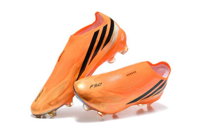 Adidas F50 Hyperfast Elite Laceless FG Firm Ground Soccer Cleats - Orange/Solar Orange/Core Black