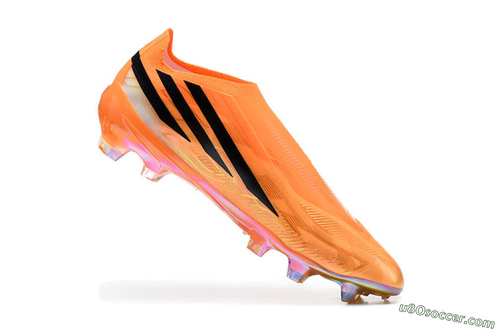 Adidas F50 Hyperfast Elite Laceless FG Firm Ground Soccer Cleats - Orange/Solar Orange/Core Black 7