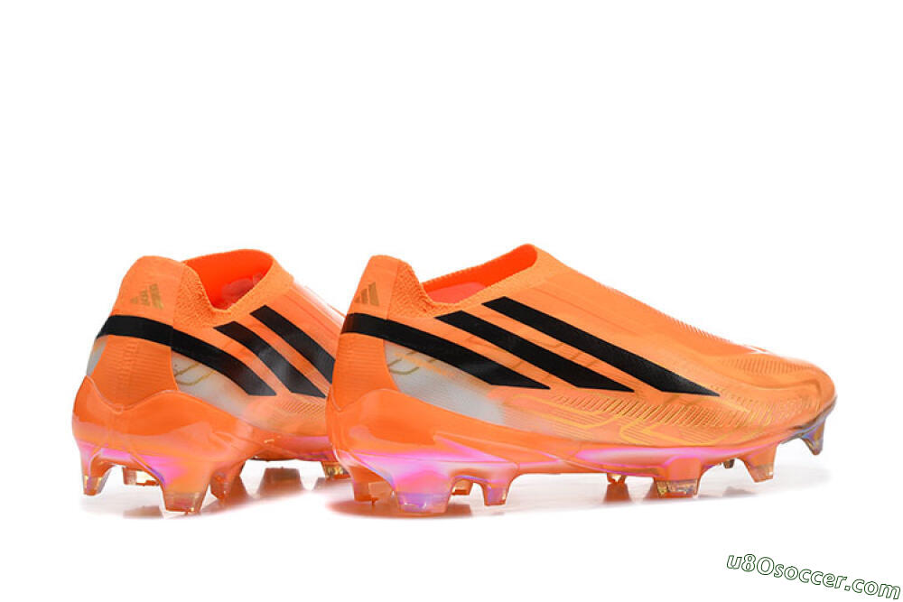 Adidas F50 Hyperfast Elite Laceless FG Firm Ground Soccer Cleats - Orange/Solar Orange/Core Black 9