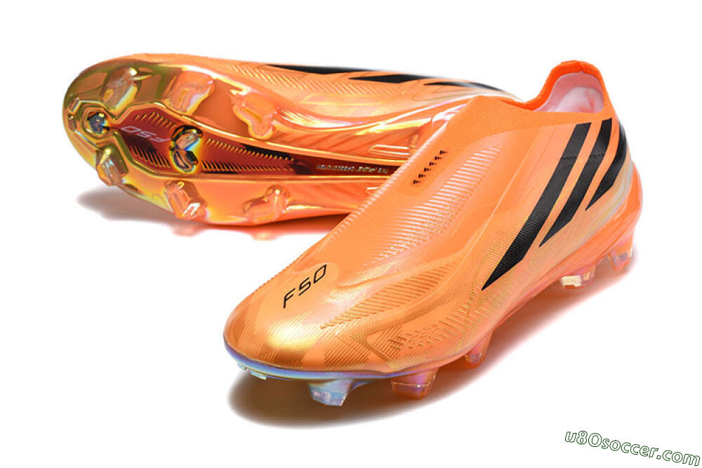 Adidas F50 Hyperfast Elite Laceless FG Firm Ground Soccer Cleats - Orange/Solar Orange/Core Black 3
