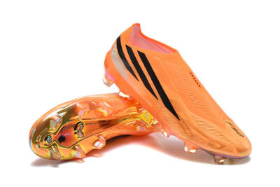 Adidas F50 Hyperfast Elite Laceless FG Firm Ground Soccer Cleats - Orange/Solar Orange/Core Black