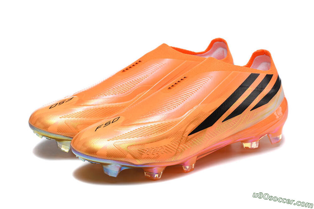 Adidas F50 Hyperfast Elite Laceless FG Firm Ground Soccer Cleats - Orange/Solar Orange/Core Black 5