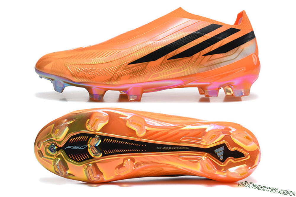 Adidas F50 Hyperfast Elite Laceless FG Firm Ground Soccer Cleats - Orange/Solar Orange/Core Black 0