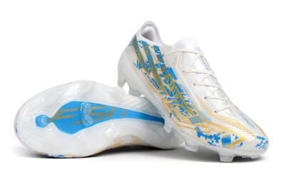 Adidas F50 Elite FG Firm Ground Soccer Cleats - White/Lucid Blue/Solar Gold
