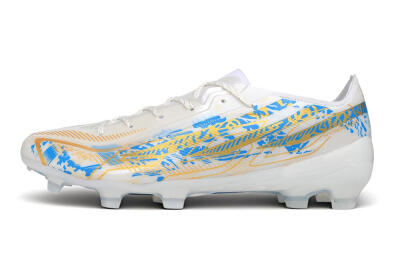 Adidas F50 Elite FG Firm Ground Soccer Cleats - White/Lucid Blue/Solar Gold