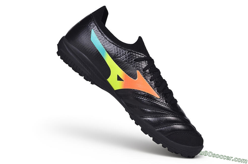 Mizuno Morelia Neo 4 TF Artificial Turf Soccer Shoes - Black/Black/Iridescent 4