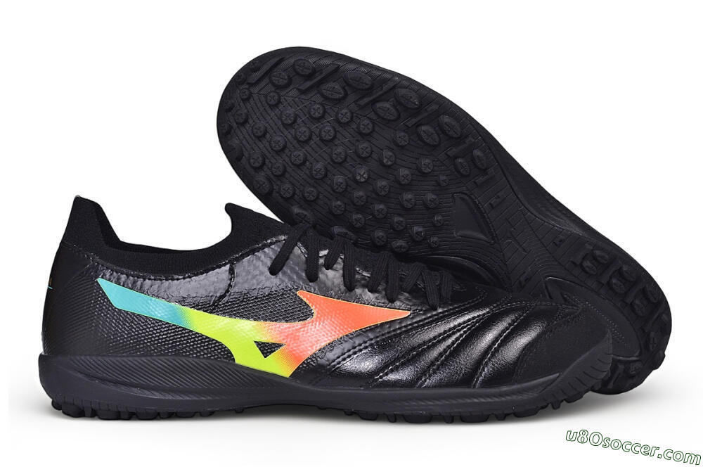 Mizuno Morelia Neo 4 TF Artificial Turf Soccer Shoes - Black/Black/Iridescent 1