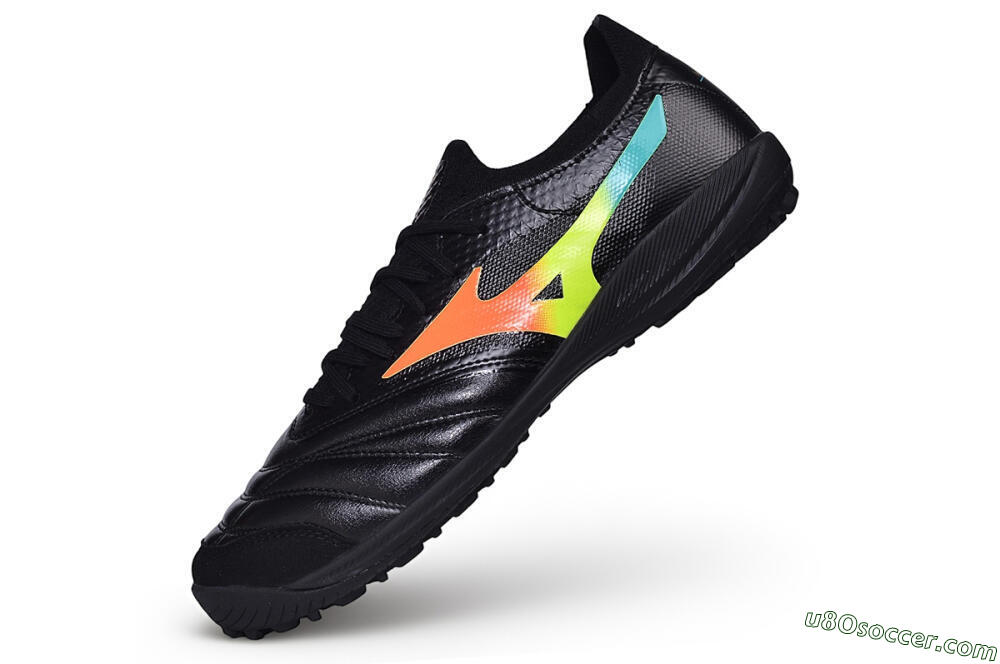 Mizuno Morelia Neo 4 TF Artificial Turf Soccer Shoes - Black/Black/Iridescent 5