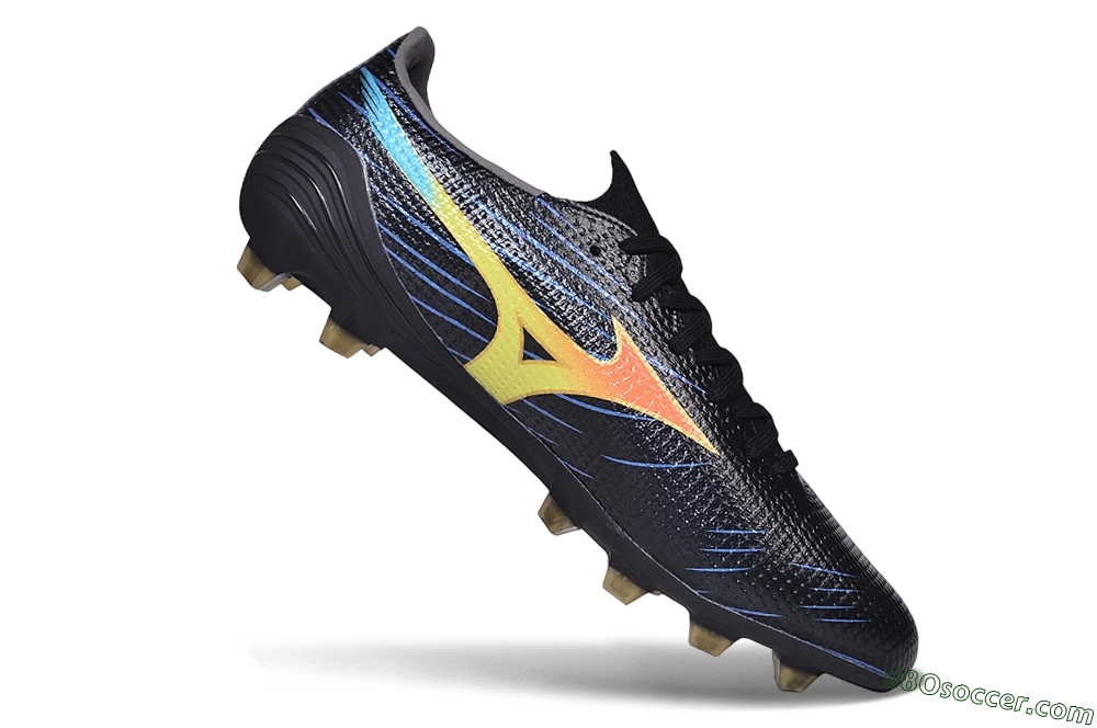 Mizuno Morelia Neo 4 FG Firm Ground Soccer Cleats - Black/Black/Solar Yellow 5