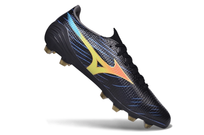 Mizuno Morelia Neo 4 FG Firm Ground Soccer Cleats - Black/Black/Solar Yellow