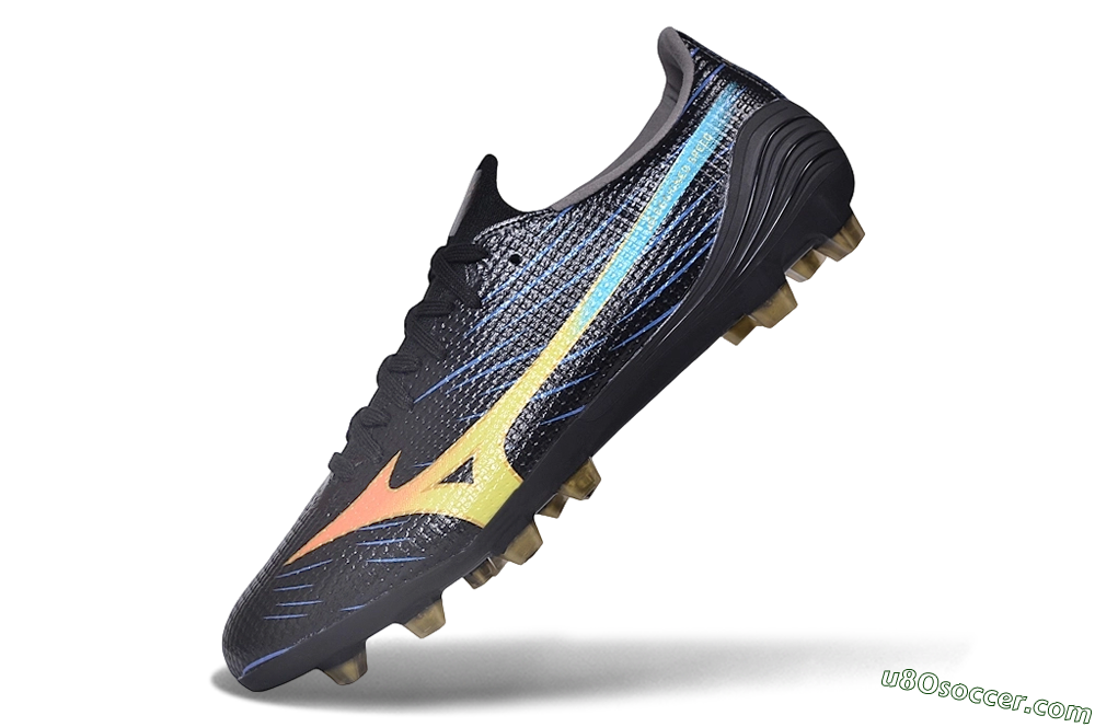 Mizuno Morelia Neo 4 FG Firm Ground Soccer Cleats - Black/Black/Solar Yellow 6