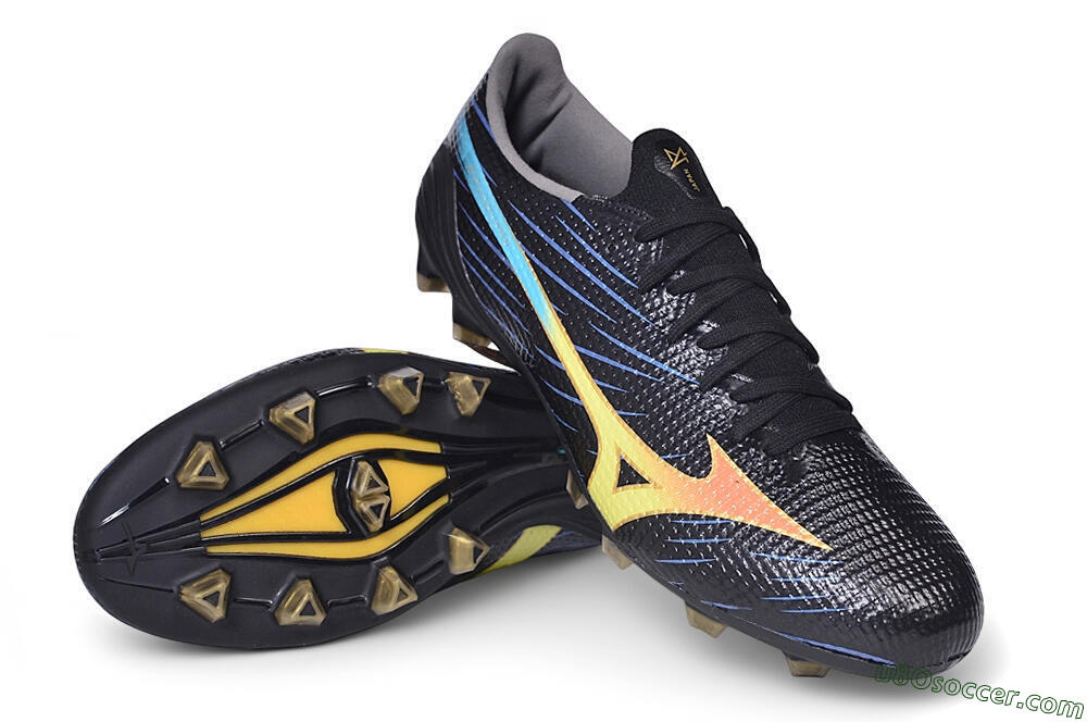 Mizuno Morelia Neo 4 FG Firm Ground Soccer Cleats - Black/Black/Solar Yellow 4