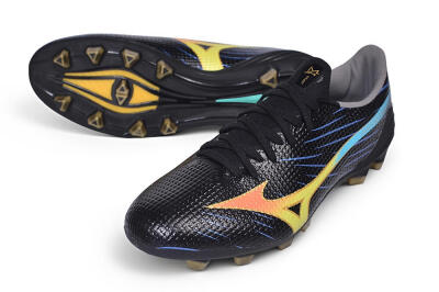 Mizuno Morelia Neo 4 FG Firm Ground Soccer Cleats - Black/Black/Solar Yellow