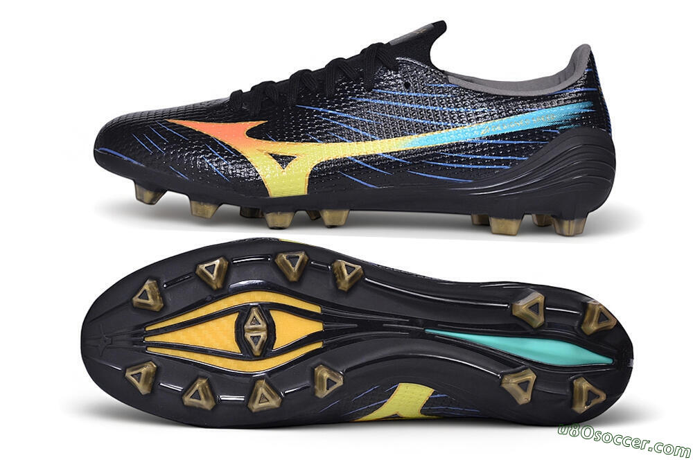 Mizuno Morelia Neo 4 FG Firm Ground Soccer Cleats - Black/Black/Solar Yellow 0