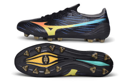 Mizuno Morelia Neo 4 FG Firm Ground Soccer Cleats - Black/Black/Solar Yellow