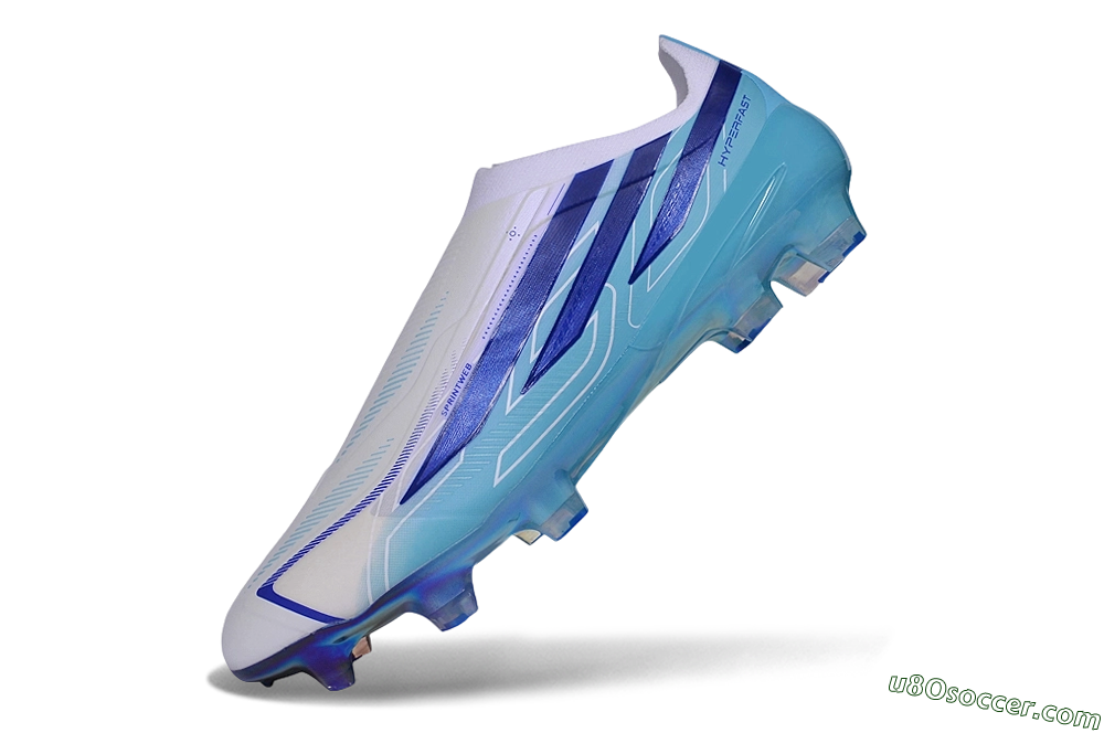 Adidas F50 Elite FG Firm Ground Soccer Cleats - White/Cloud White/Lucid Blue 6