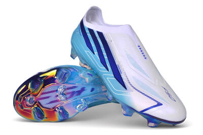 Adidas F50 Elite FG Firm Ground Soccer Cleats - White/Cloud White/Lucid Blue