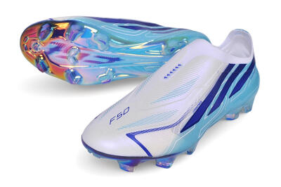 Adidas F50 Elite FG Firm Ground Soccer Cleats - White/Cloud White/Lucid Blue