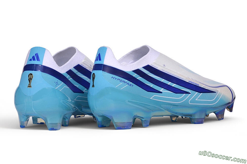 Adidas F50 Elite FG Firm Ground Soccer Cleats - White/Cloud White/Lucid Blue 7