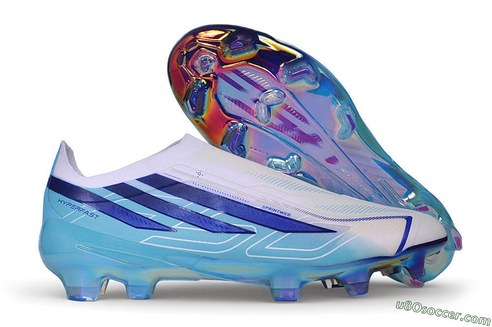 Adidas F50 Elite FG Firm Ground Soccer Cleats - White/Cloud White/Lucid Blue 1