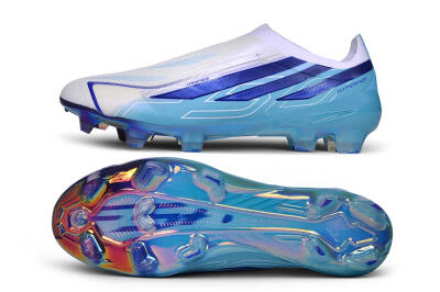 Adidas F50 Elite FG Firm Ground Soccer Cleats - White/Cloud White/Lucid Blue